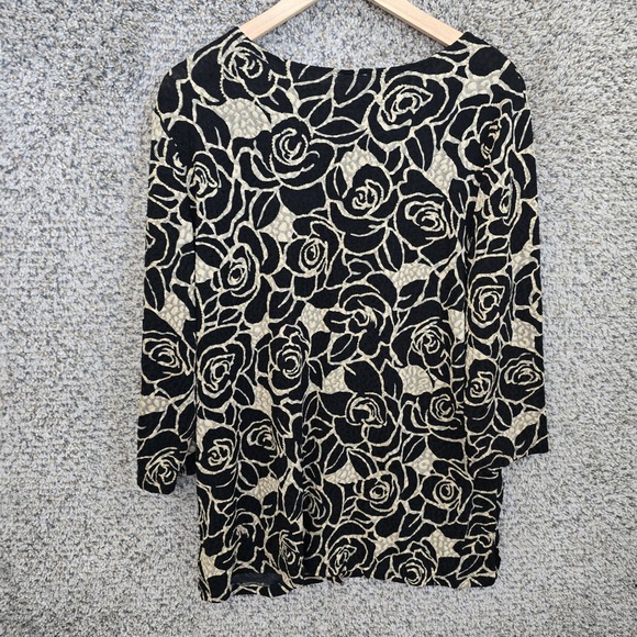 JM Collection Top Womens Plus 1X Black Scoop Neck Stretch Blouse‎ Tunic Casual - Picture 7 of 7